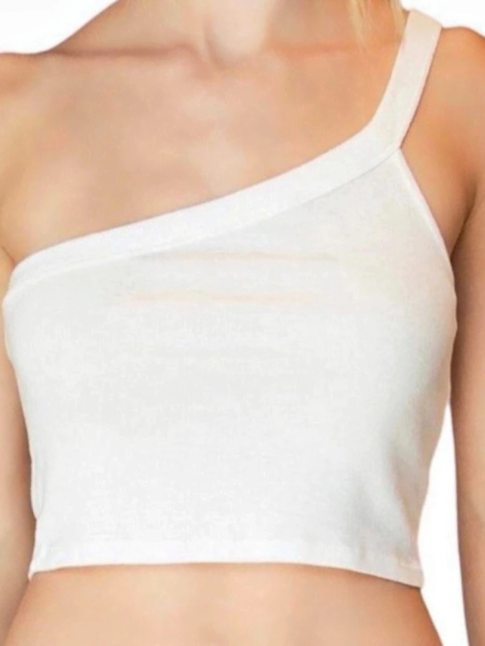 Brandy Melville/ John Galt White One Shoulder Cropped Tank Size S/M